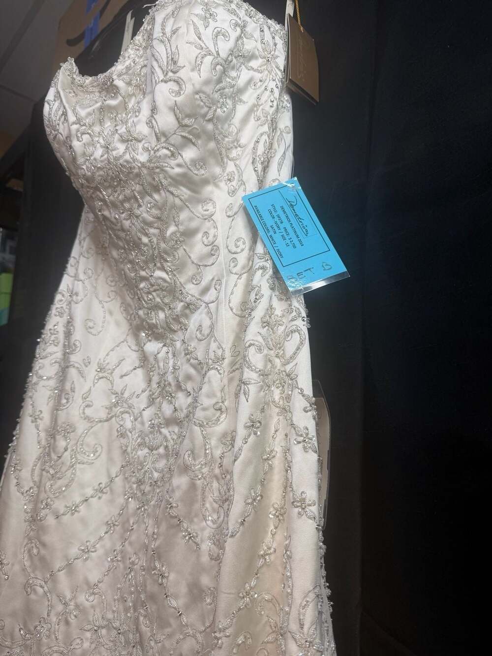 Demetrios Platinum 2014 Style DP278 Ivory Satin Wedding Dress Size 12 - Picture 2 of 4